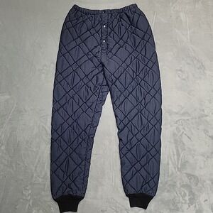 VTG Sears Thermal Pants Mens‎ M Navy Blue Original Quilted FR Winter Layering